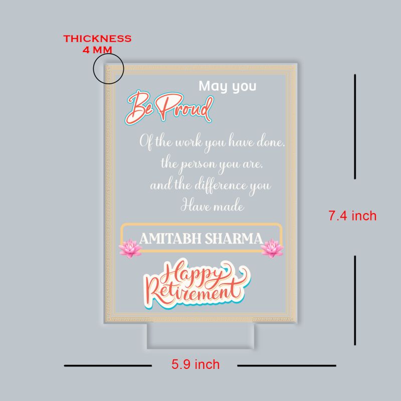 Personalized Happy Retirement LED Night Lamp Custom with Name Warm White Light Retirement Gift for Teacher, Mom, Dad, Colleagues, Boss